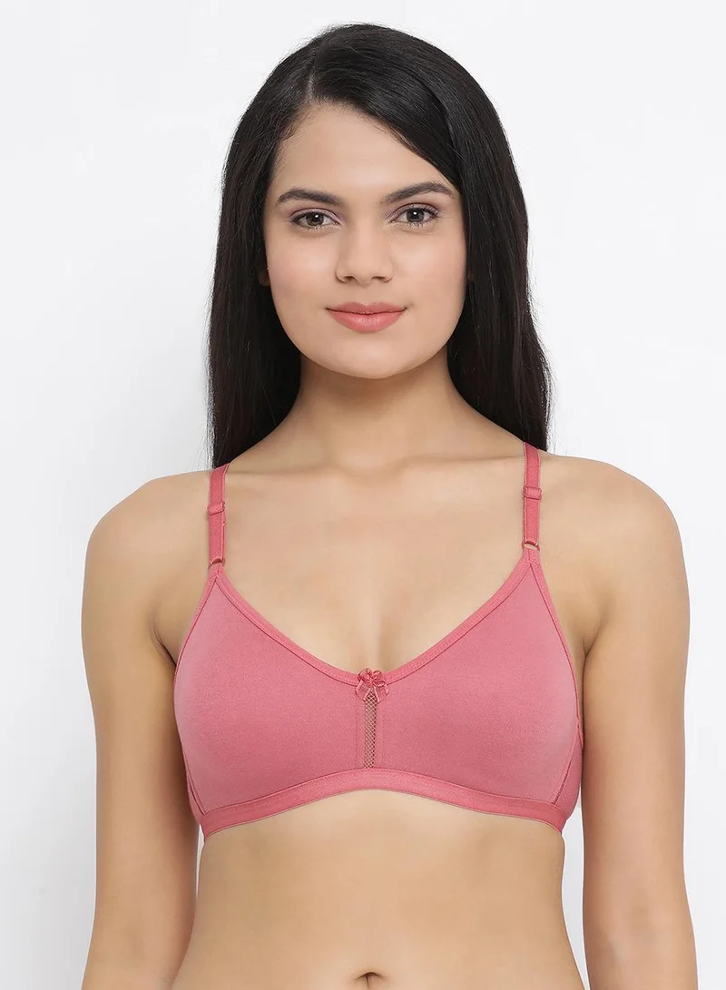 Clovia Multicolour Non-Padded Non-Wired Full Coverage T-shirt Bra in Nude Colour & Dusty Pink - Cotton Rich for Women | Best Price UAE